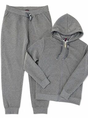 Women's • Gray • Zip Hooded Jacket & Jogger Set • XL